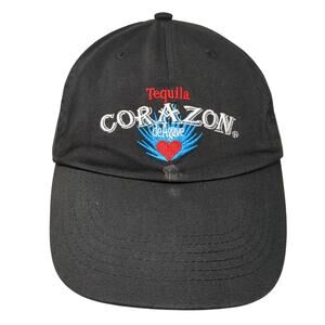 Tequila Corazon DeAgave Slideback Baseball Cap Black One Size Adjustable 6 Panel